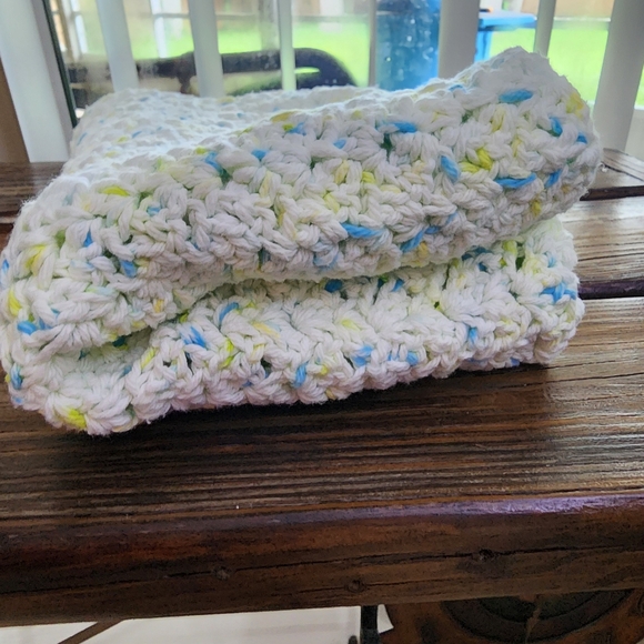 Handmade Crochet 100% cotton towel or throw or blanket - Picture 1 of 8